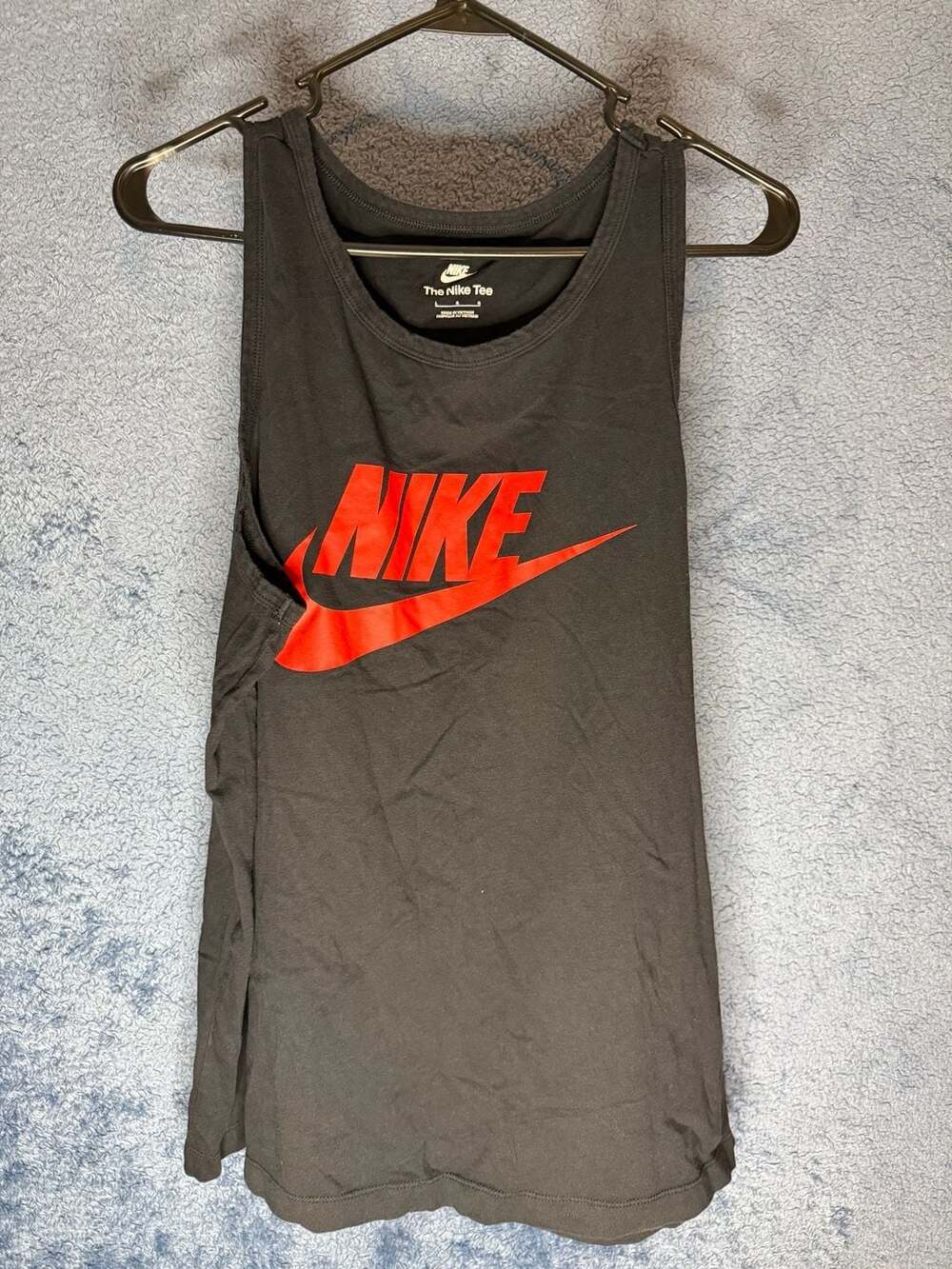 Nike Men's NSW Icon Futura Tank Top Black with Red Logo